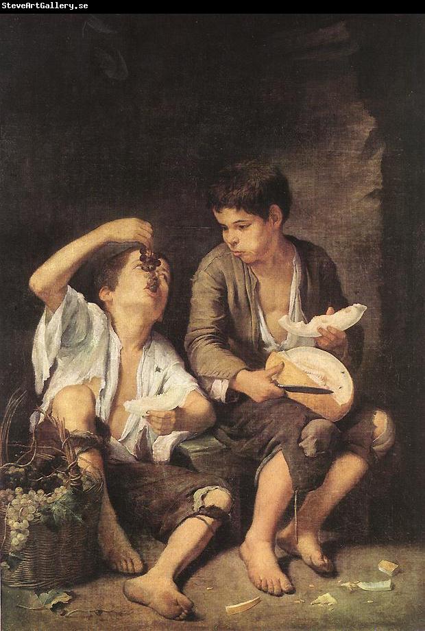 MURILLO, Bartolome Esteban Boys Eating Fruit (Grape and Melon Eaters) sg